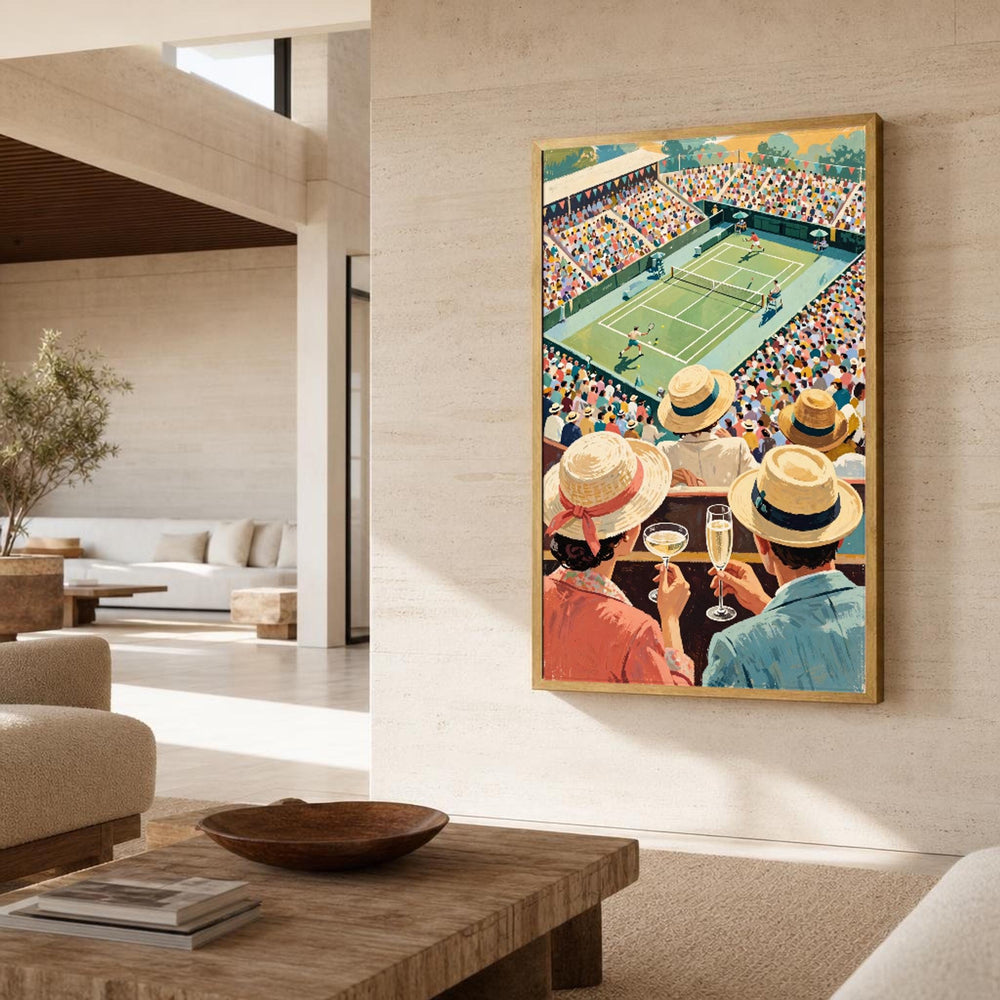 Tennis Match Canvas Wall Art, Sport, Tennis Court