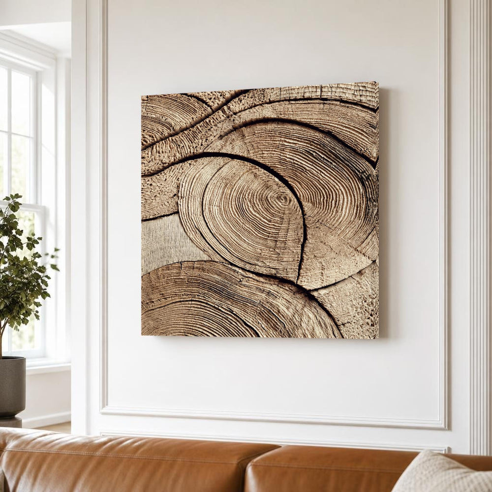 Wood Grain Canvas Wall Art, Neutral Tones Minimalist, Modern