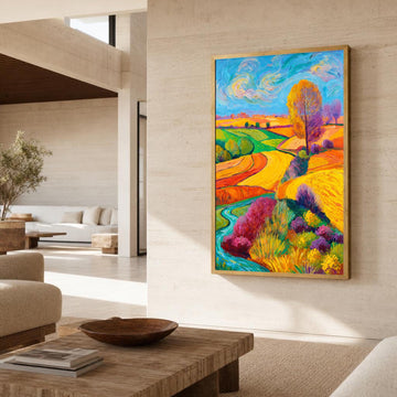 Colorful Landscape Canvas Wall Art, Vibrant
