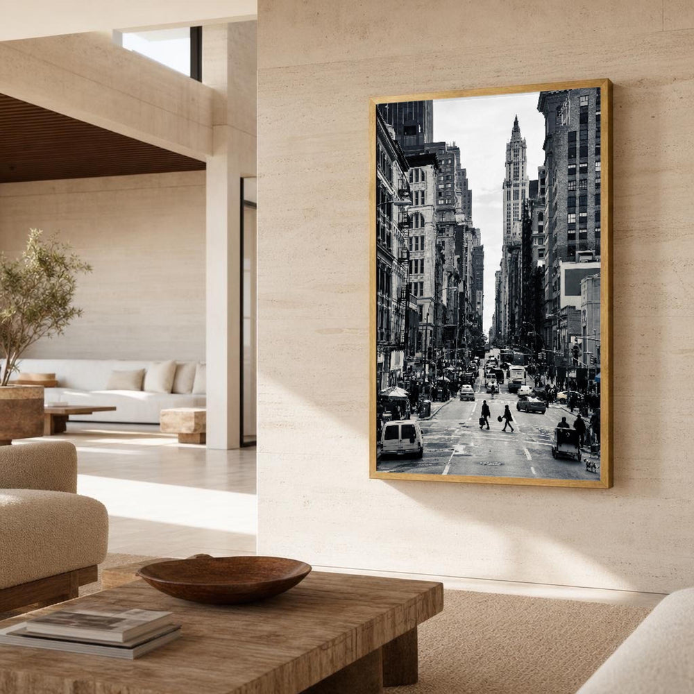 City Street Scene Canvas Wall Art, Urban, Architecture