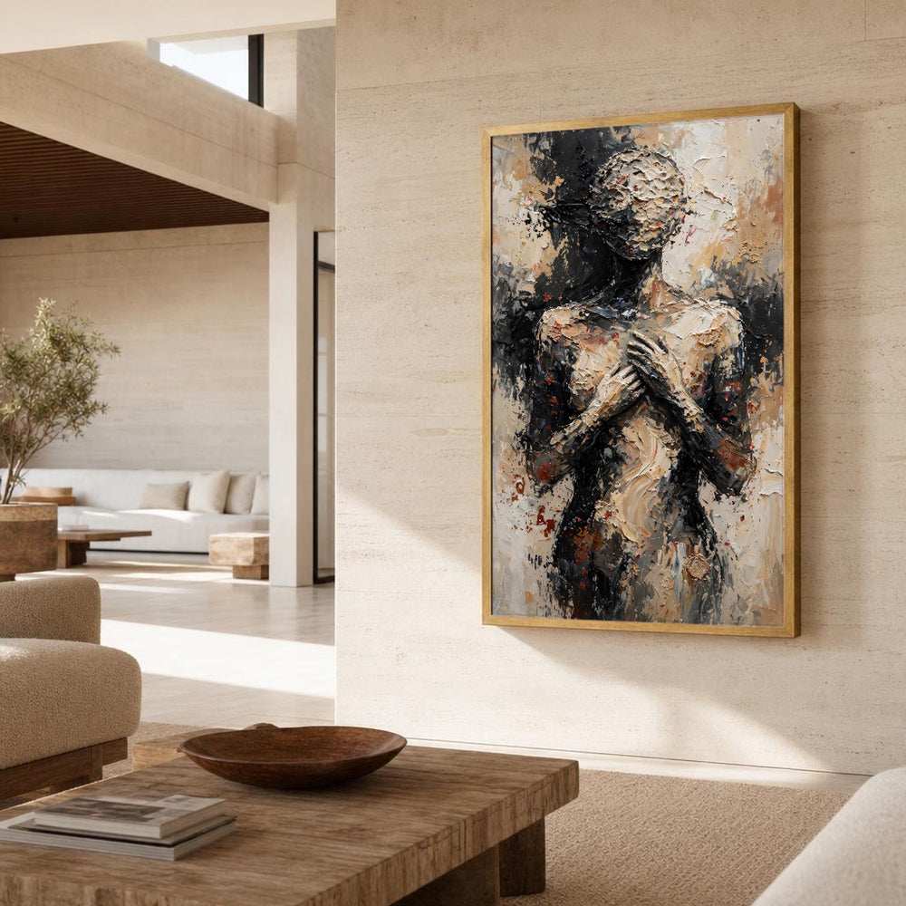 Abstract Figure Canvas Wall Art, Neutral Tones Minimalist
