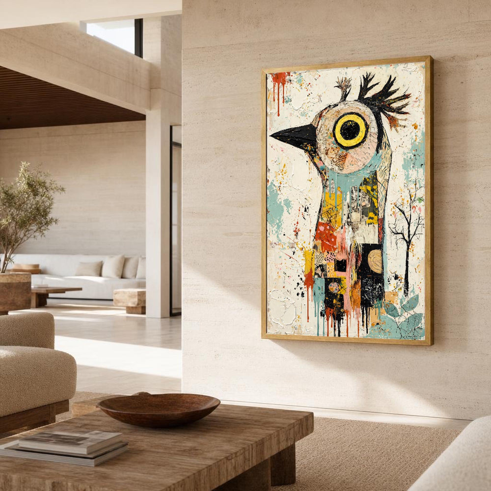 Bird Portrait Canvas Wall Art, Abstract