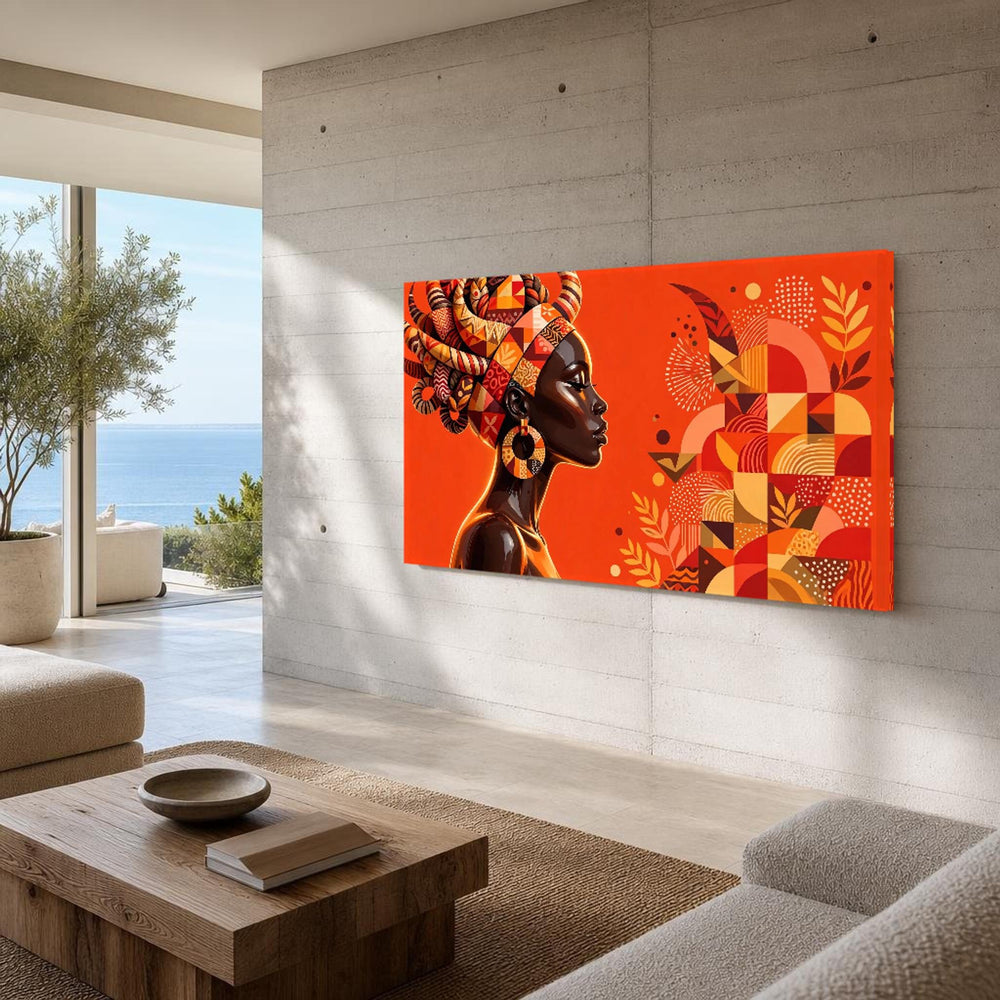 Bold Afro Art Vibrant Cigar Smoker Canvas Wall Art, Portrait