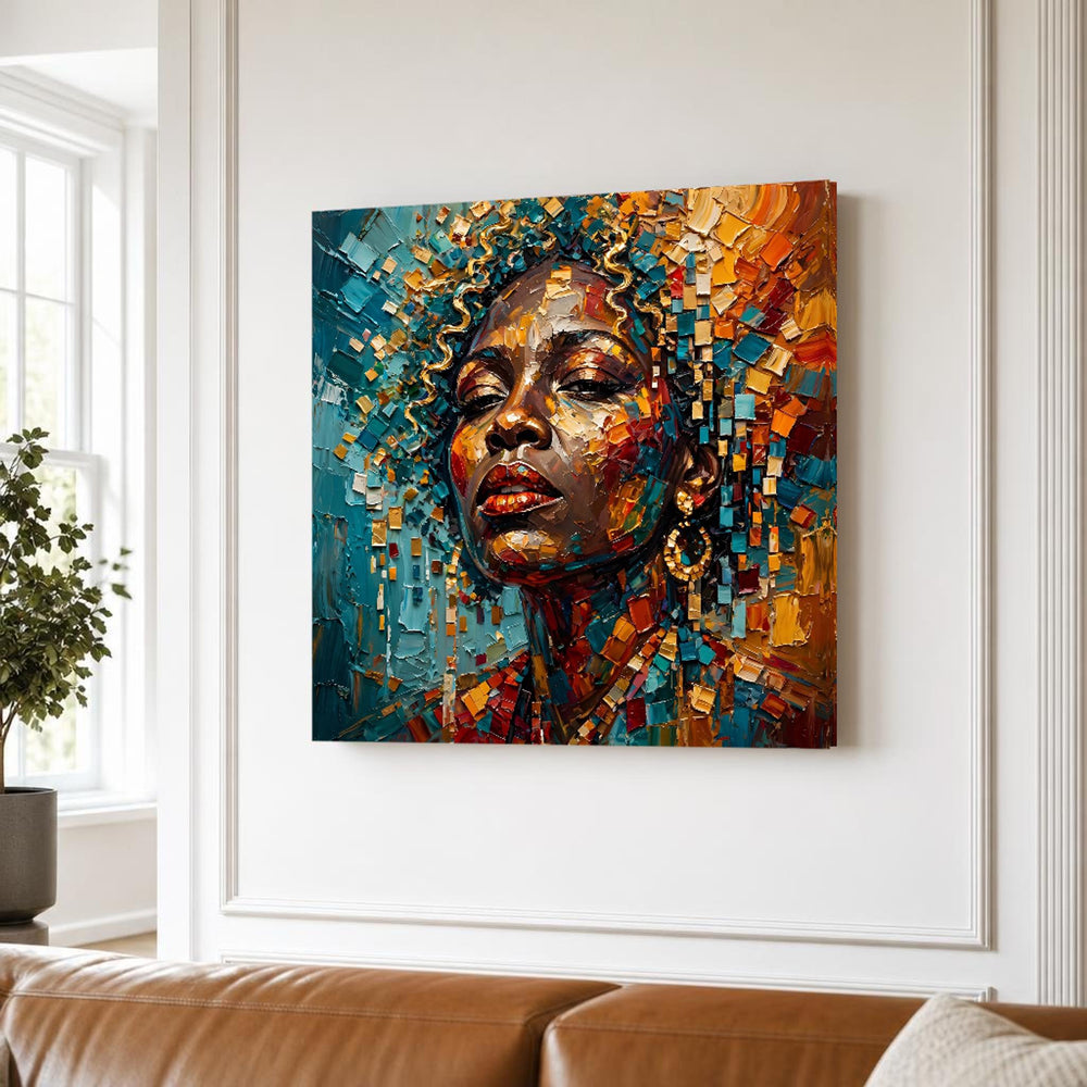 Jazz Singer - African American Canvas Wall Art, Contemporary Fine Art, Modern