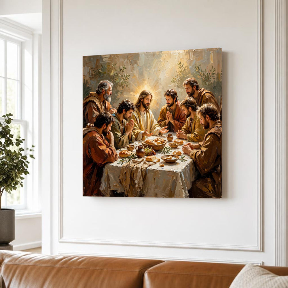 Last Supper Religious Canvas Wall Art, Christian Sacred Art, Christian