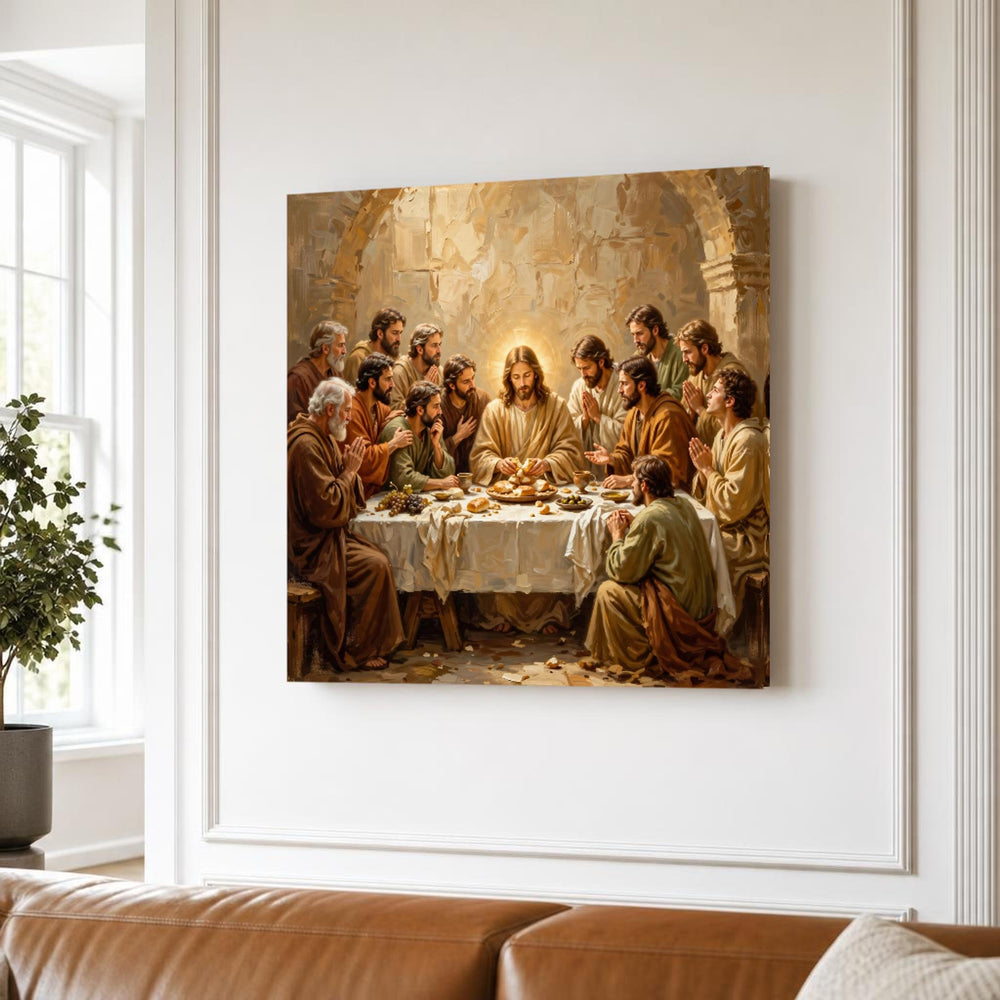 Last Supper Religious Canvas Wall Art, Christian Sacred Art, Christian