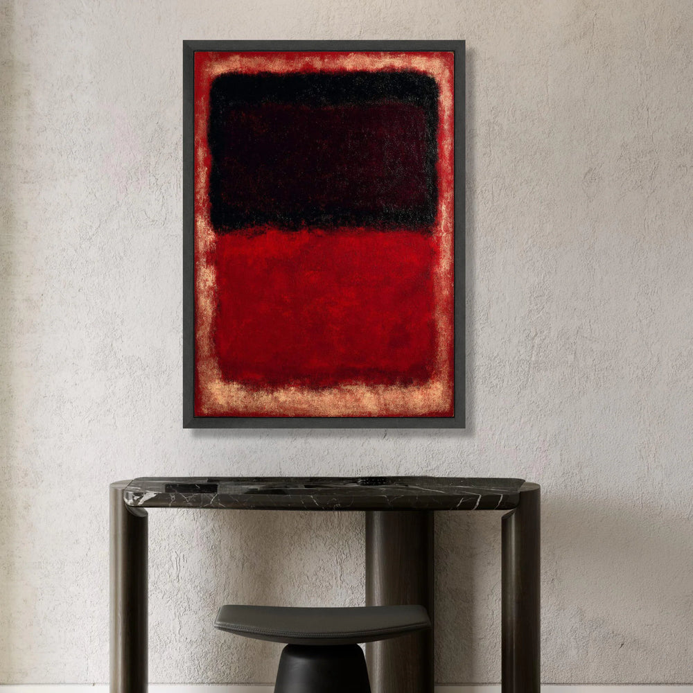Bold Red and Black Abstract Canvas, Modern Minimalist Wall Art, Contemporary Expressionist Canvas, Vibrant Color Block Canvas Print Art