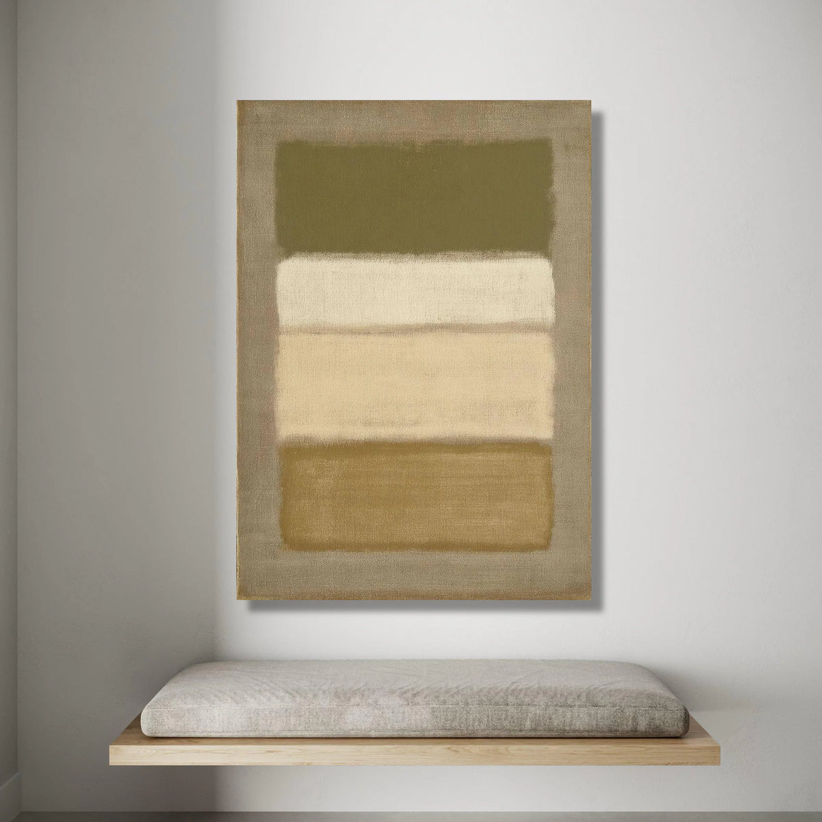 Earth Tone Abstract Canvas, Modern Minimalist Wall Art, Neutral Color Blocks Canvas, Contemporary Home Decoration, Soft Canvas Print Art