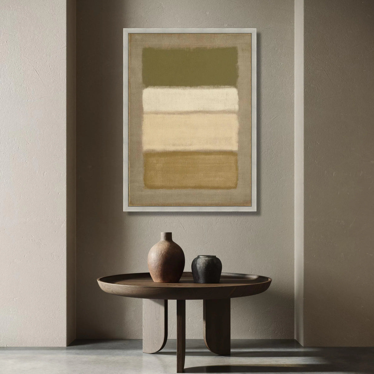 Earth Tone Abstract Canvas, Modern Minimalist Wall Art, Neutral Color Blocks Canvas, Contemporary Home Decoration, Soft Canvas Print Art