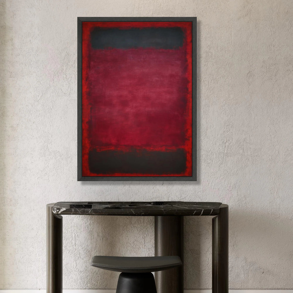 Bold Red and Black Abstract Canvas, Modern Minimalist Wall Art, Color Block Home Decoration, Contemporary Canvas Design, Canvas Print Art