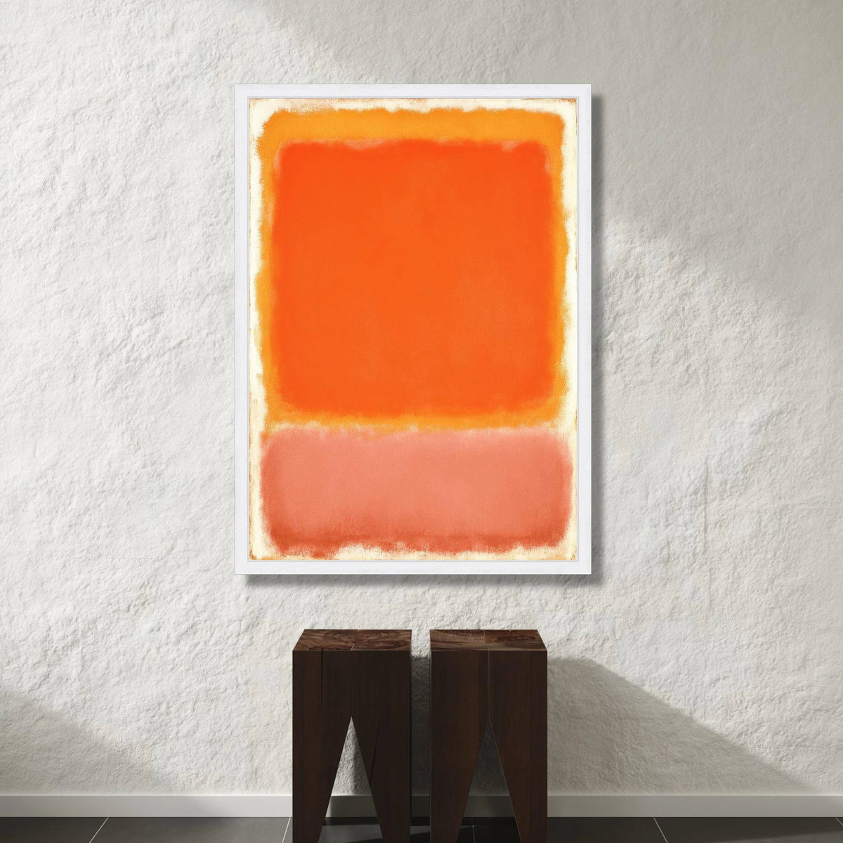 Bold Abstract Color Block Canvas, Orange and Coral Wall Art, Modern Minimalist Canvas, Contemporary Home Decoration Canvas Print Art