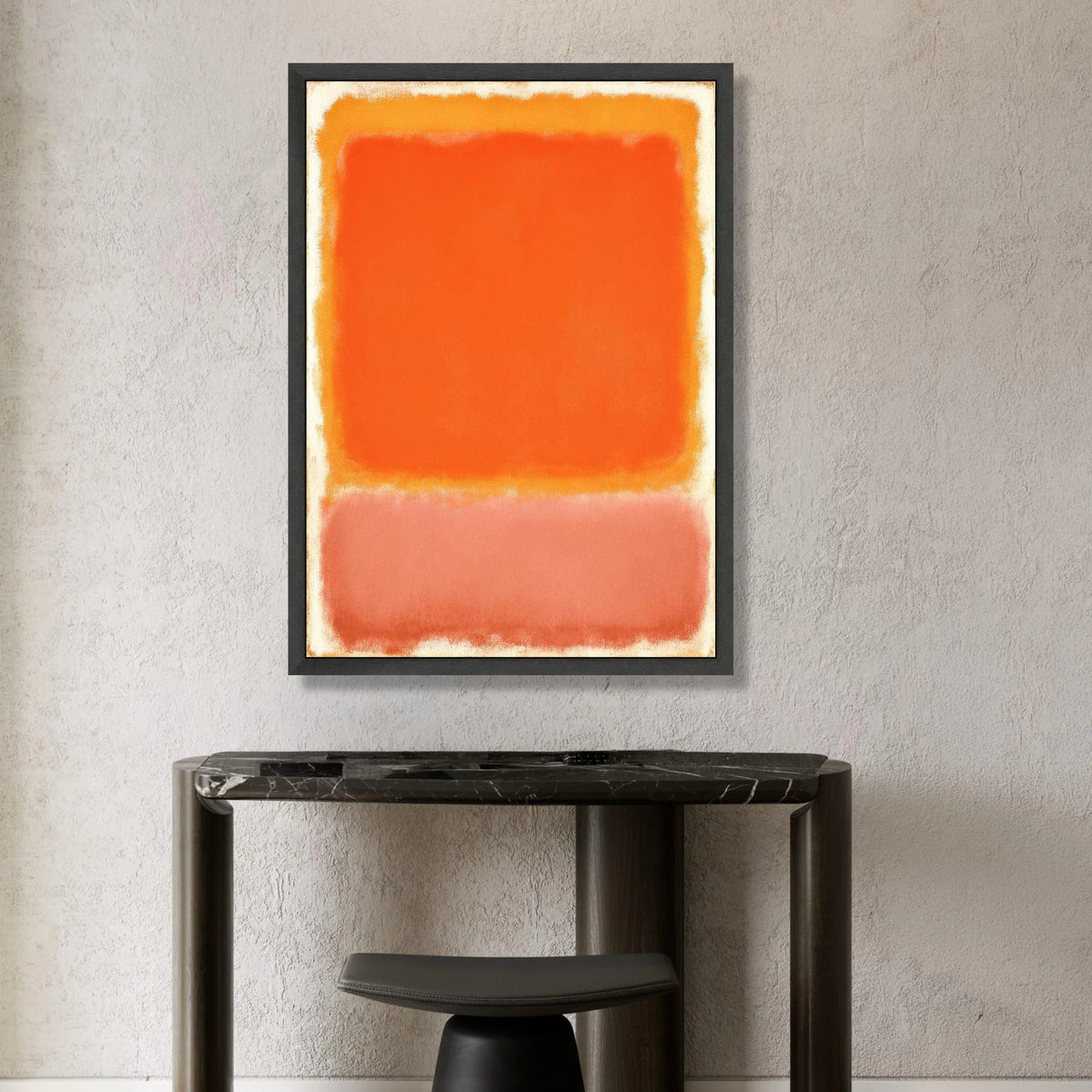 Bold Abstract Color Block Canvas, Orange and Coral Wall Art, Modern Minimalist Canvas, Contemporary Home Decoration Canvas Print Art