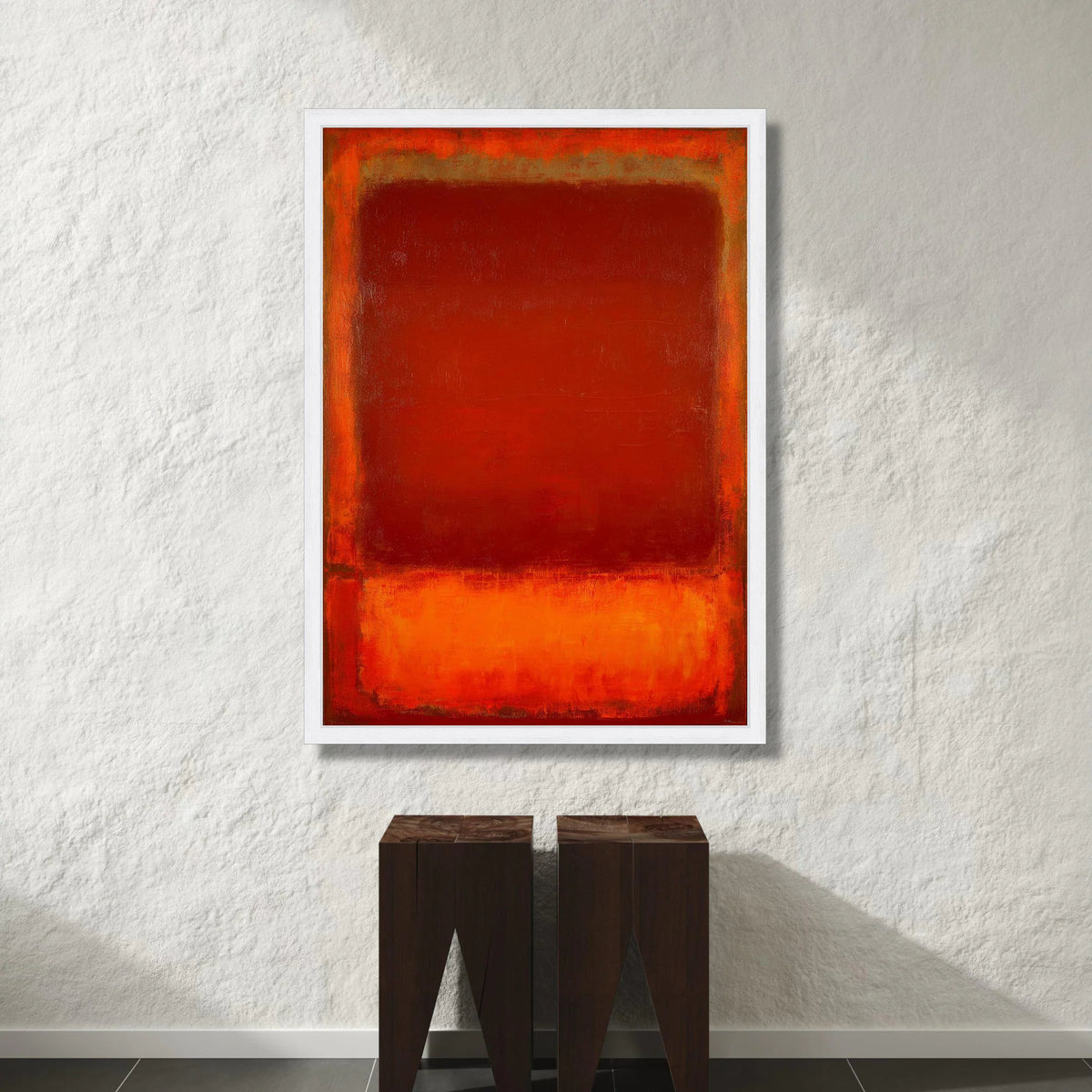 Bold Red and Orange Abstract Canvas, Modern Color Block Wall Art, Minimalist Home Decor, Vibrant Contemporary Canvas, Canvas Print Art