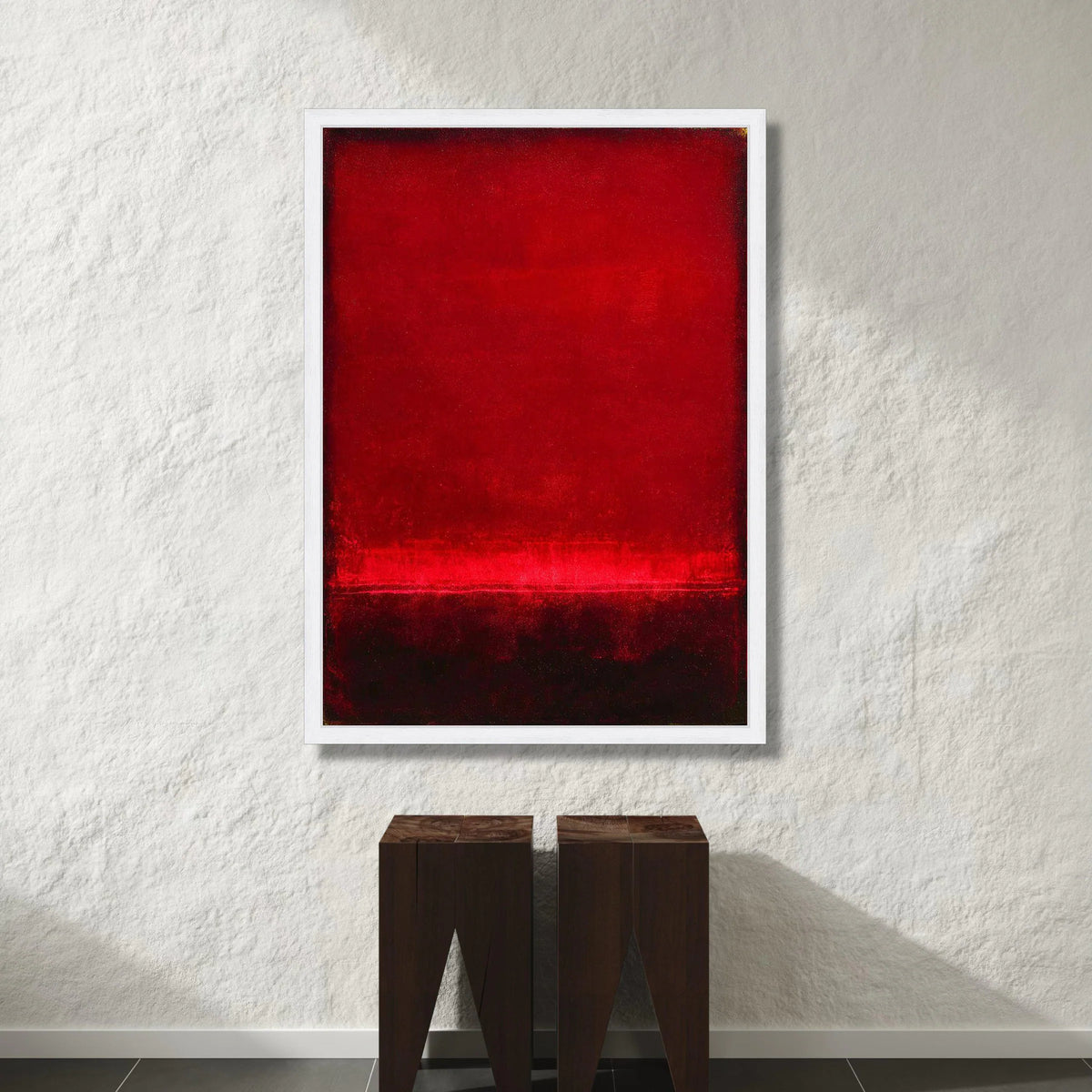 Bold Red Abstract Canvas Wall Art, Modern Minimalist Painting, Vibrant Color Block Canvas, Contemporary Home Decoration Canvas Print Art