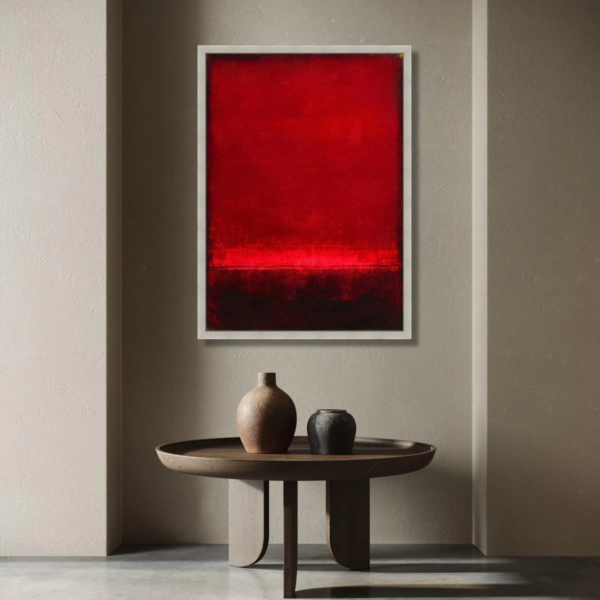 Bold Red Abstract Canvas Wall Art, Modern Minimalist Painting, Vibrant Color Block Canvas, Contemporary Home Decoration Canvas Print Art