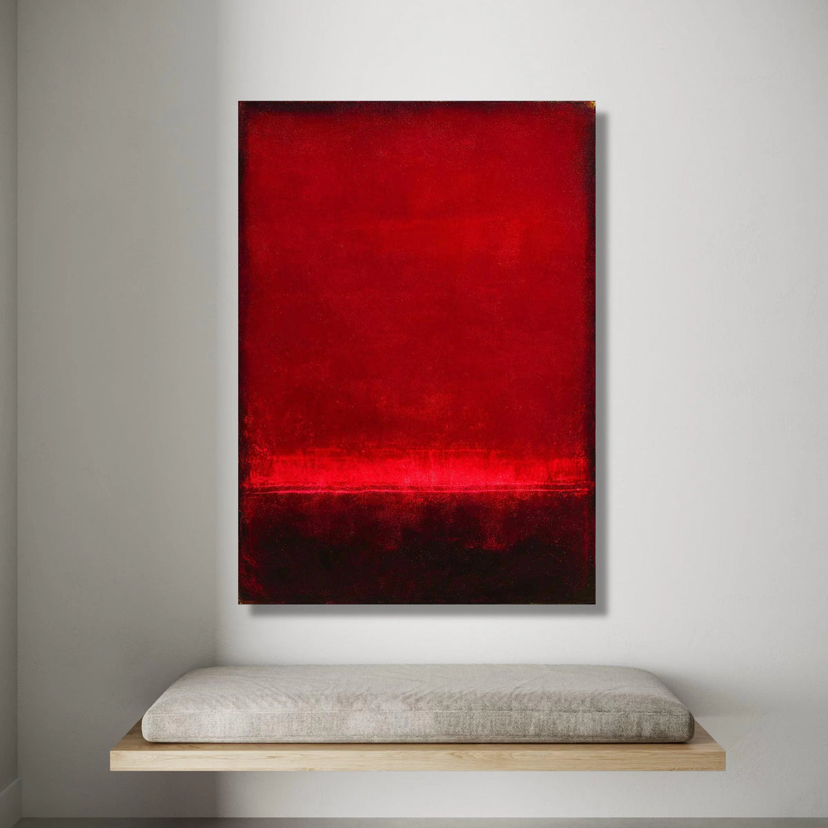 Bold Red Abstract Canvas Wall Art, Modern Minimalist Painting, Vibrant Color Block Canvas, Contemporary Home Decoration Canvas Print Art