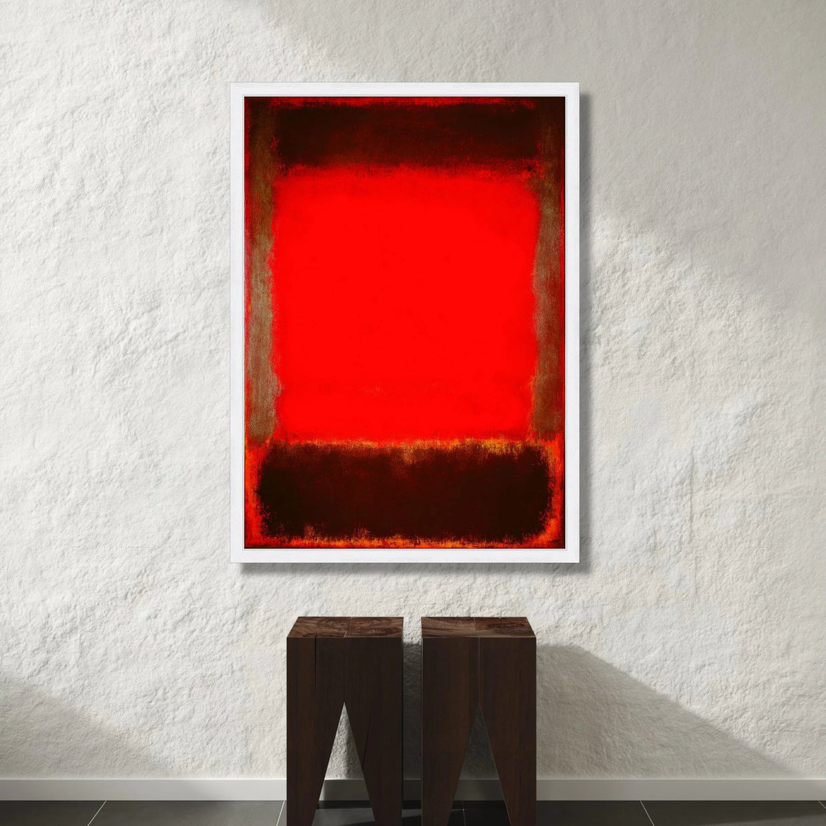 Bold Red and Black Abstract Canvas Wall Art, Modern Minimalist Canvas, Large Color Field Painting, Vibrant Home Decoration Canvas Print Art