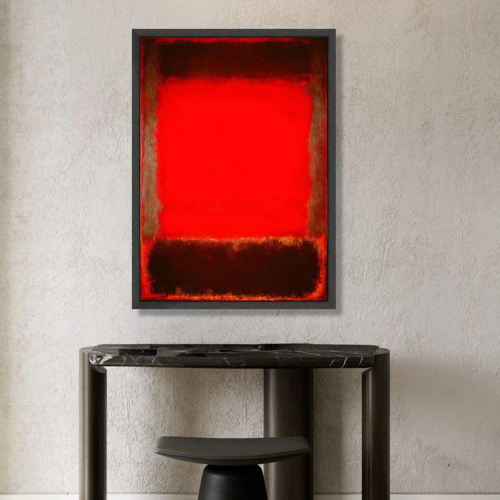 Bold Red and Black Abstract Canvas Wall Art, Modern Minimalist Canvas, Large Color Field Painting, Vibrant Home Decoration Canvas Print Art