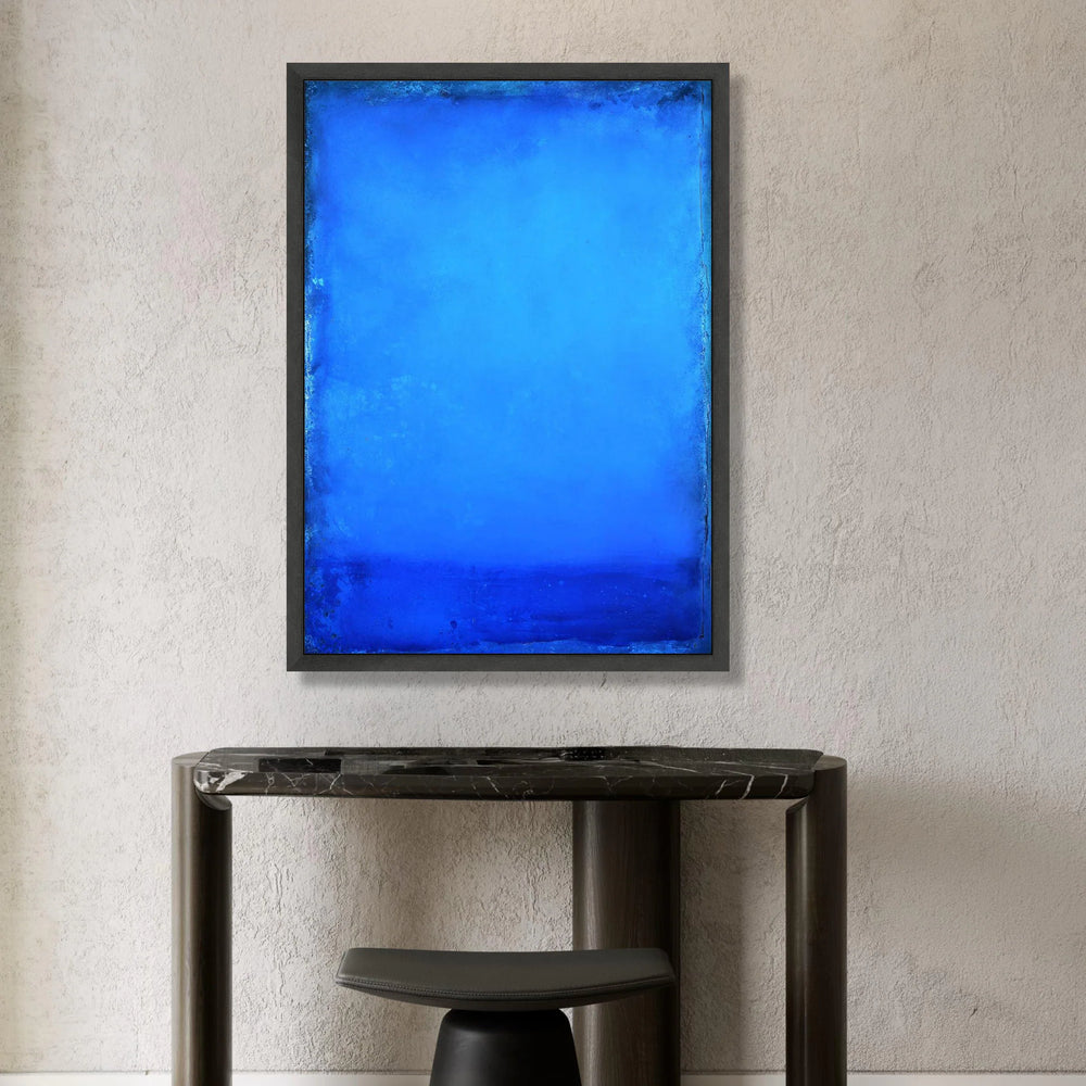 Deep Blue Abstract Canvas Art, Modern Minimalist Wall Decor, Vibrant Blue Gradient Canvas, Contemporary Home Decoration Canvas Print Art