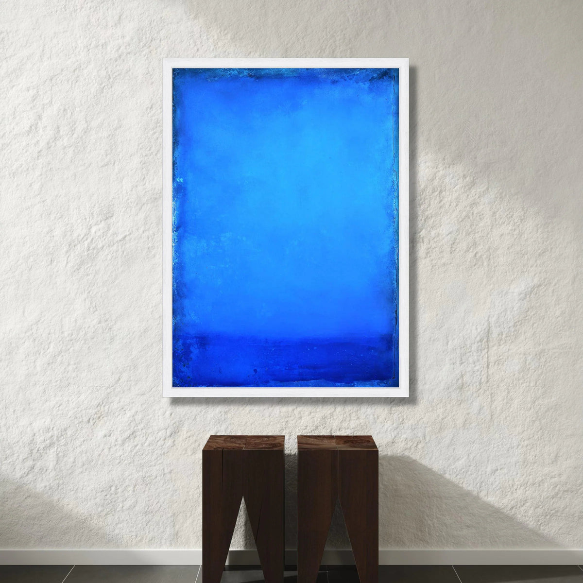 Deep Blue Abstract Canvas Art, Modern Minimalist Wall Decor, Vibrant Blue Gradient Canvas, Contemporary Home Decoration Canvas Print Art