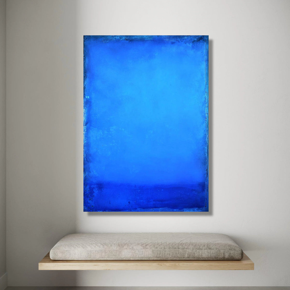 Deep Blue Abstract Canvas Art, Modern Minimalist Wall Decor, Vibrant Blue Gradient Canvas, Contemporary Home Decoration Canvas Print Art