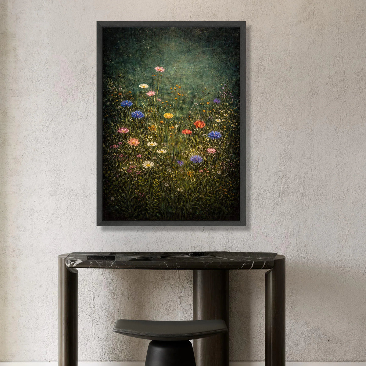 Wildflower Meadow Canvas, Colorful Floral Wall Art, Nature Botanical Canvas, Garden Flowers Home Decor, Ready to Hang Canvas Print Art