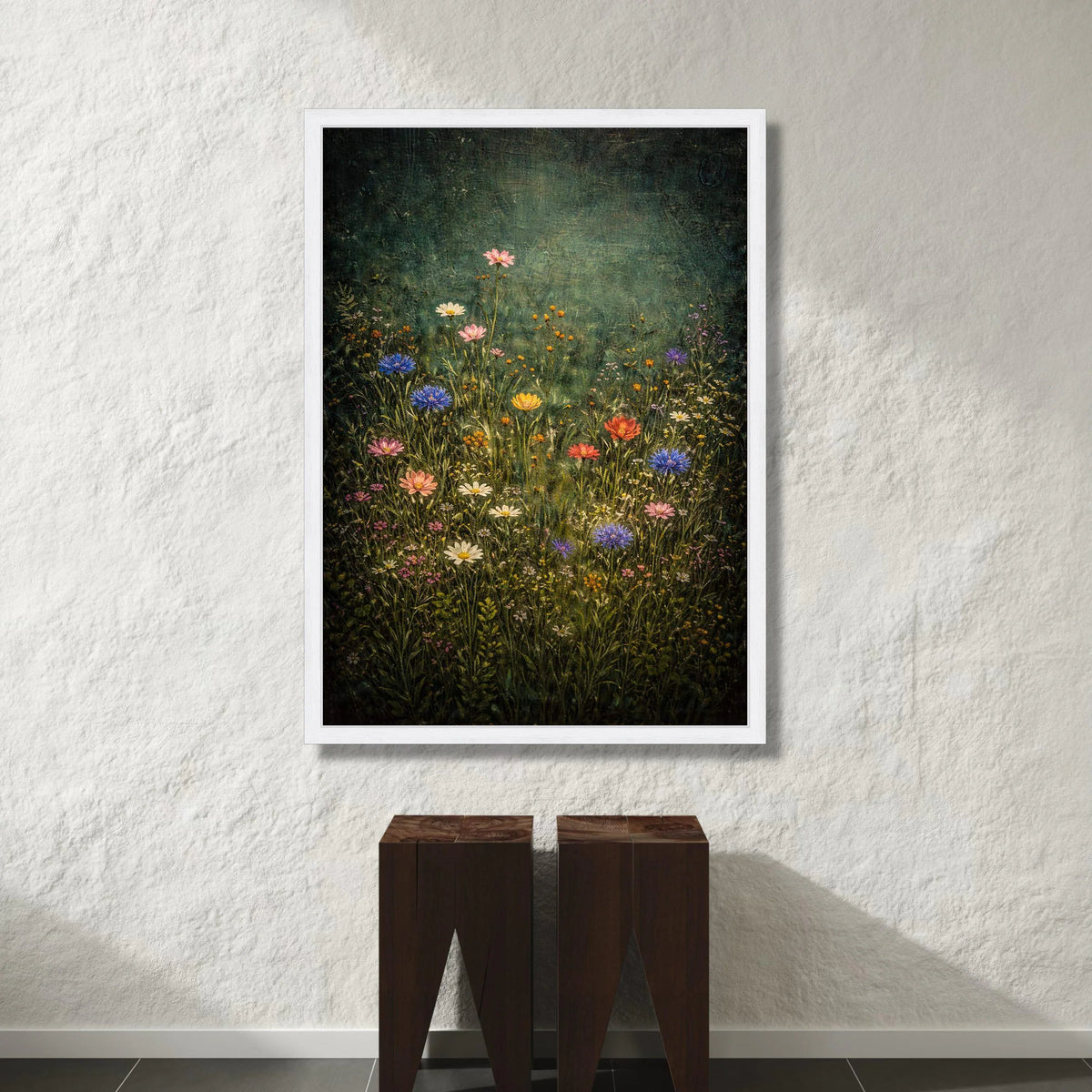 Wildflower Meadow Canvas, Colorful Floral Wall Art, Nature Botanical Canvas, Garden Flowers Home Decor, Ready to Hang Canvas Print Art