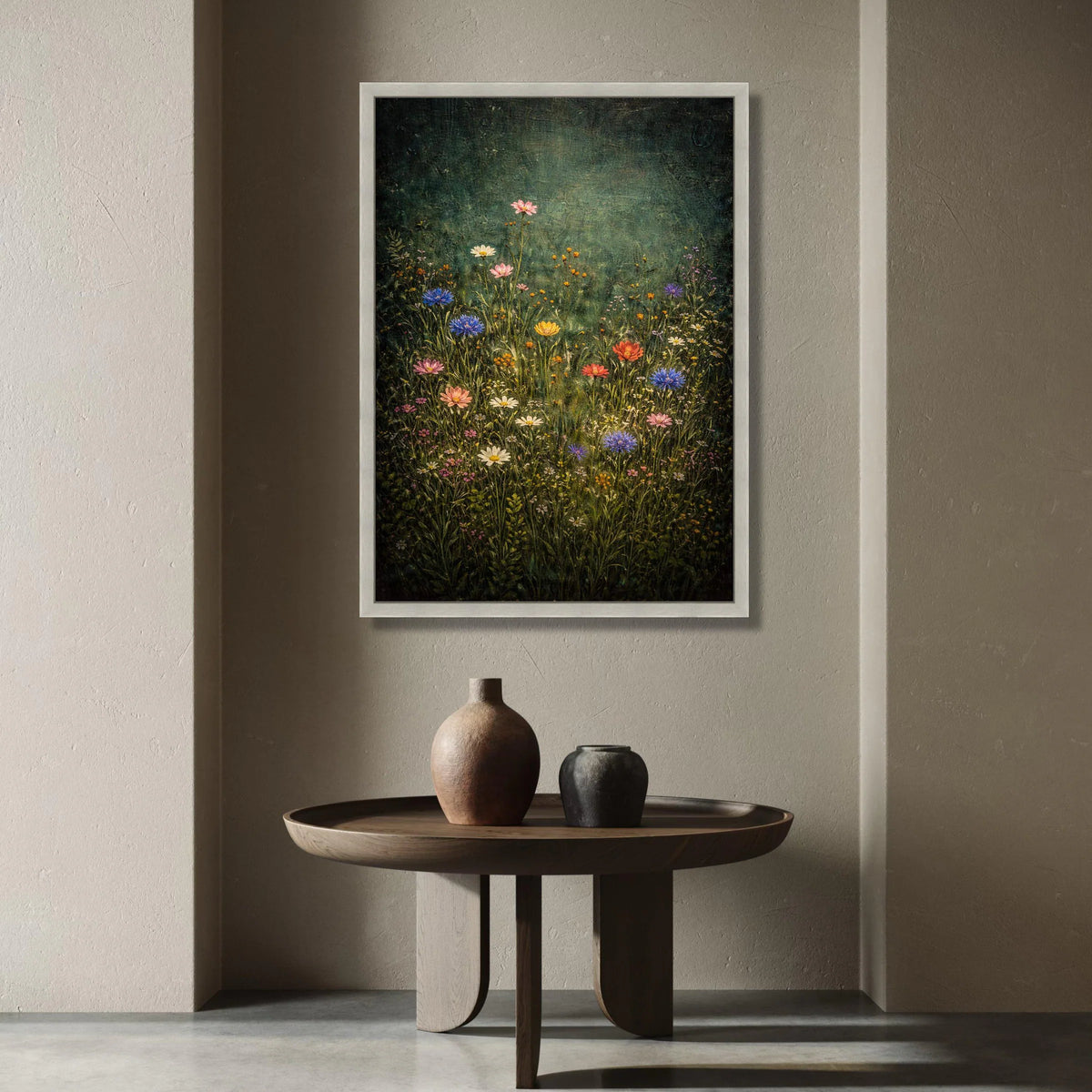 Wildflower Meadow Canvas, Colorful Floral Wall Art, Nature Botanical Canvas, Garden Flowers Home Decor, Ready to Hang Canvas Print Art