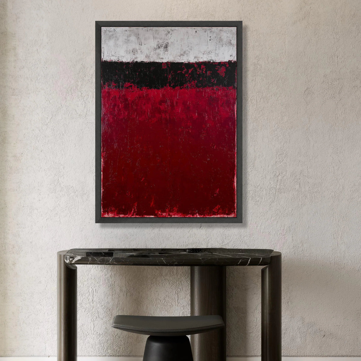 Bold Abstract Color Blocks Canvas, Red Black White Wall Art, Modern Minimalist Canvas, Contemporary Home Decoration Canvas Print Art
