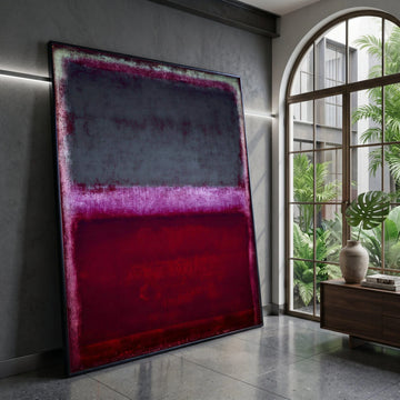 Deep Color Field Composition, Abstract Canvas Wall Art, Modern Home Decoration, Bold Red and Purple Canvas, Contemporary Canvas Print Art