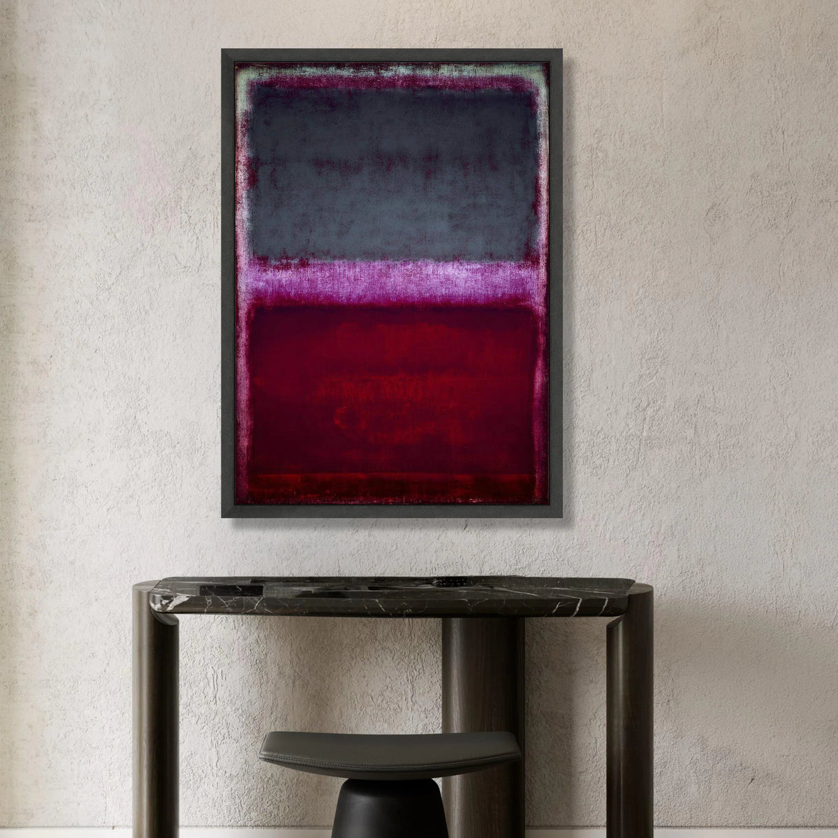 Deep Color Field Composition, Abstract Canvas Wall Art, Modern Home Decoration, Bold Red and Purple Canvas, Contemporary Canvas Print Art
