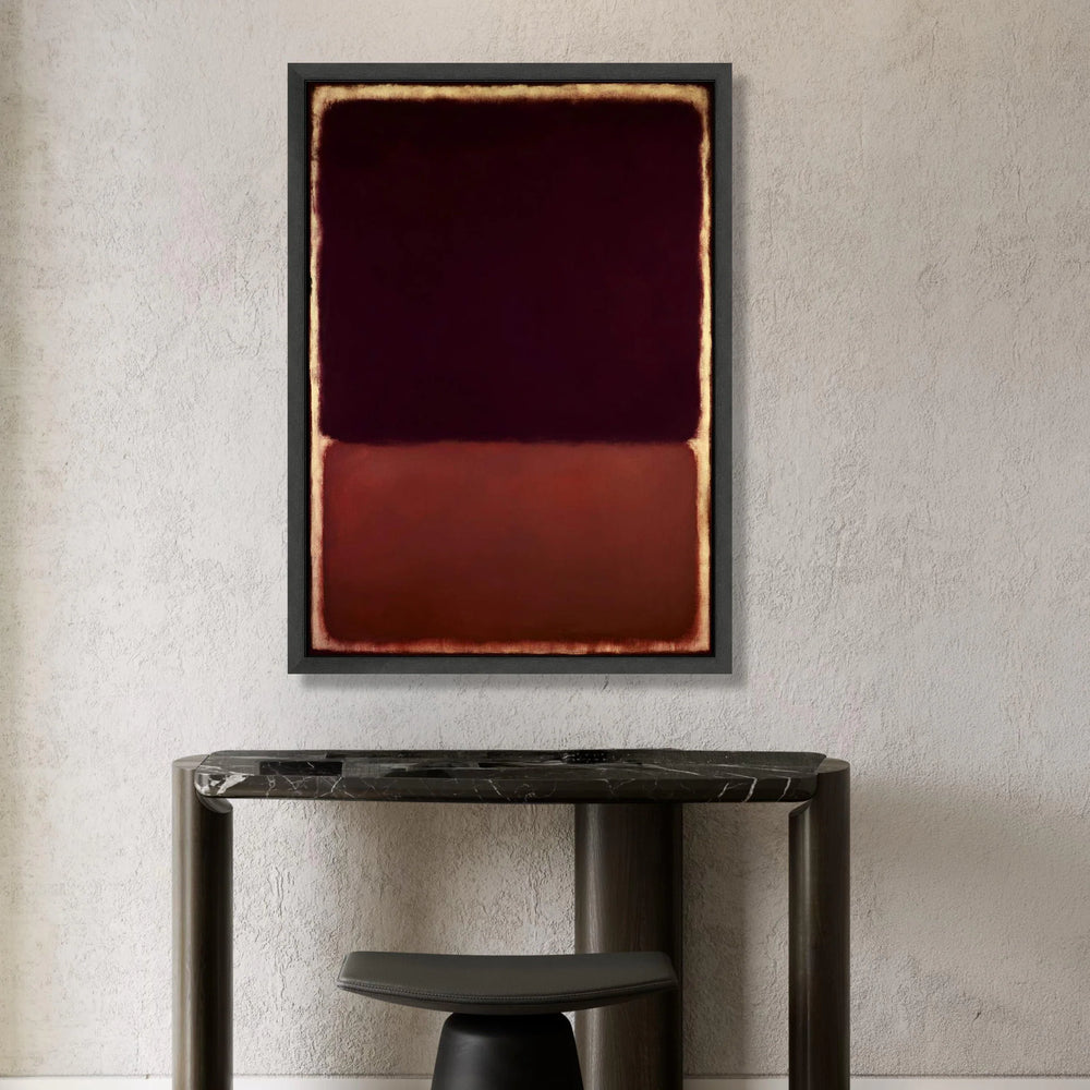 Deep Burgundy and Rust Abstract Canvas, Modern Minimalist Wall Art, Color Block Home Decoration, Contemporary Canvas Canvas Print Art