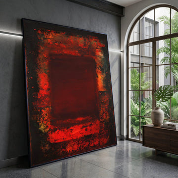 Bold Red Abstract Canvas Wall Art, Modern Expressionist Design, Mark Rothko Style, Vibrant Contemporary Home Decor, Ready Canvas Print Art