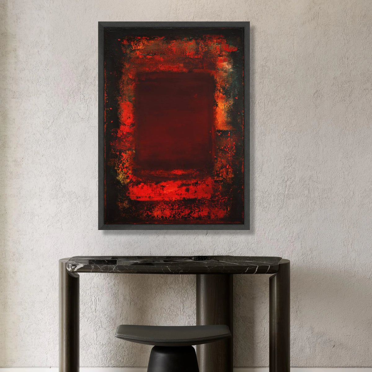 Bold Red Abstract Canvas Wall Art, Modern Expressionist Design, Mark Rothko Style, Vibrant Contemporary Home Decor, Ready Canvas Print Art