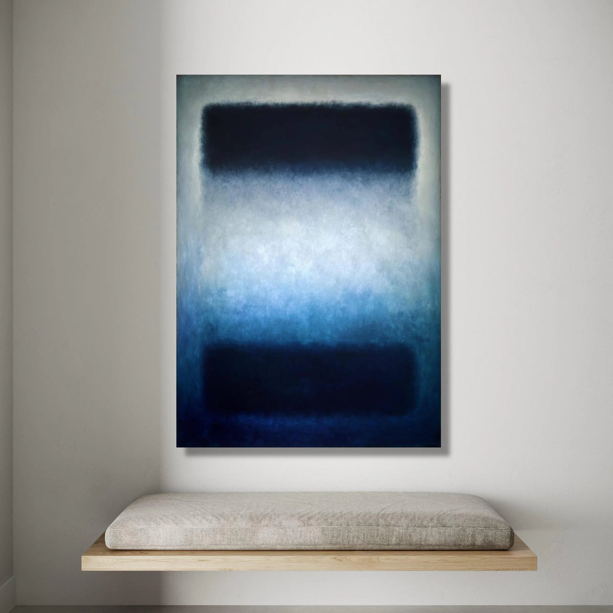Abstract Blue Gradient Canvas Wall Art, Modern Minimalist Home Decor, Contemporary Expressionist Painting, Calm Mood Canvas Canvas Print Art