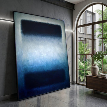 Abstract Blue Gradient Canvas Wall Art, Modern Minimalist Home Decor, Contemporary Expressionist Painting, Calm Mood Canvas Canvas Print Art