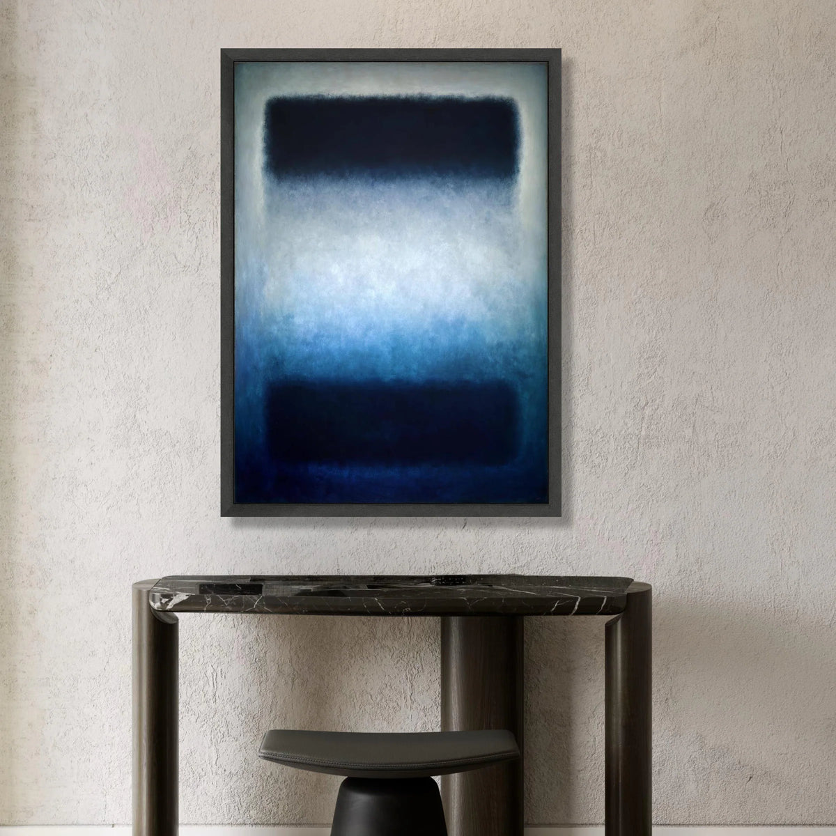 Abstract Blue Gradient Canvas Wall Art, Modern Minimalist Home Decor, Contemporary Expressionist Painting, Calm Mood Canvas Canvas Print Art