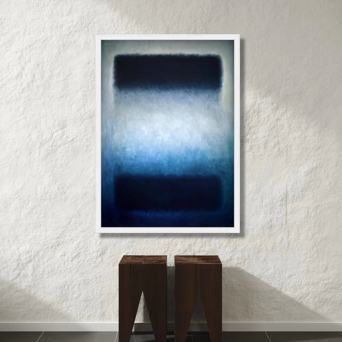 Abstract Blue Gradient Canvas Wall Art, Modern Minimalist Home Decor, Contemporary Expressionist Painting, Calm Mood Canvas Canvas Print Art
