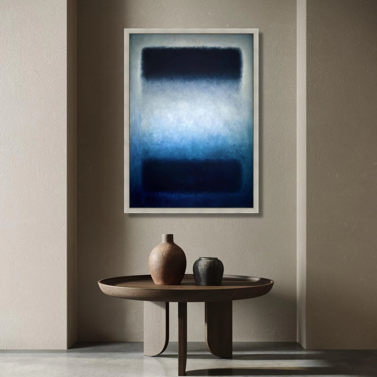 Abstract Blue Gradient Canvas Wall Art, Modern Minimalist Home Decor, Contemporary Expressionist Painting, Calm Mood Canvas Canvas Print Art