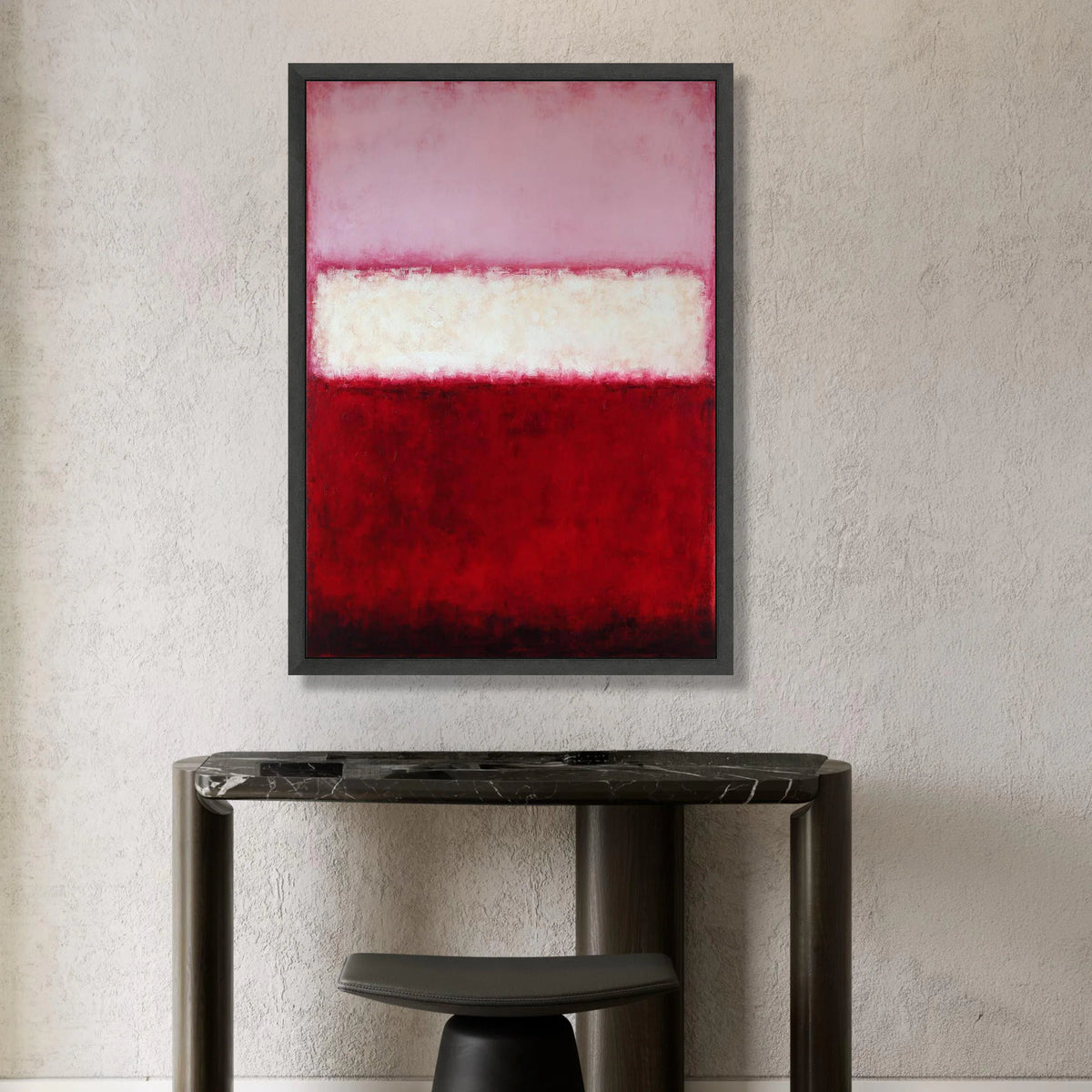 Modern Abstract Canvas Art, Red and Pink Color Block, Contemporary Wall Decoration, Minimalist Home Canvas, Large Art Print Canvas Print Art