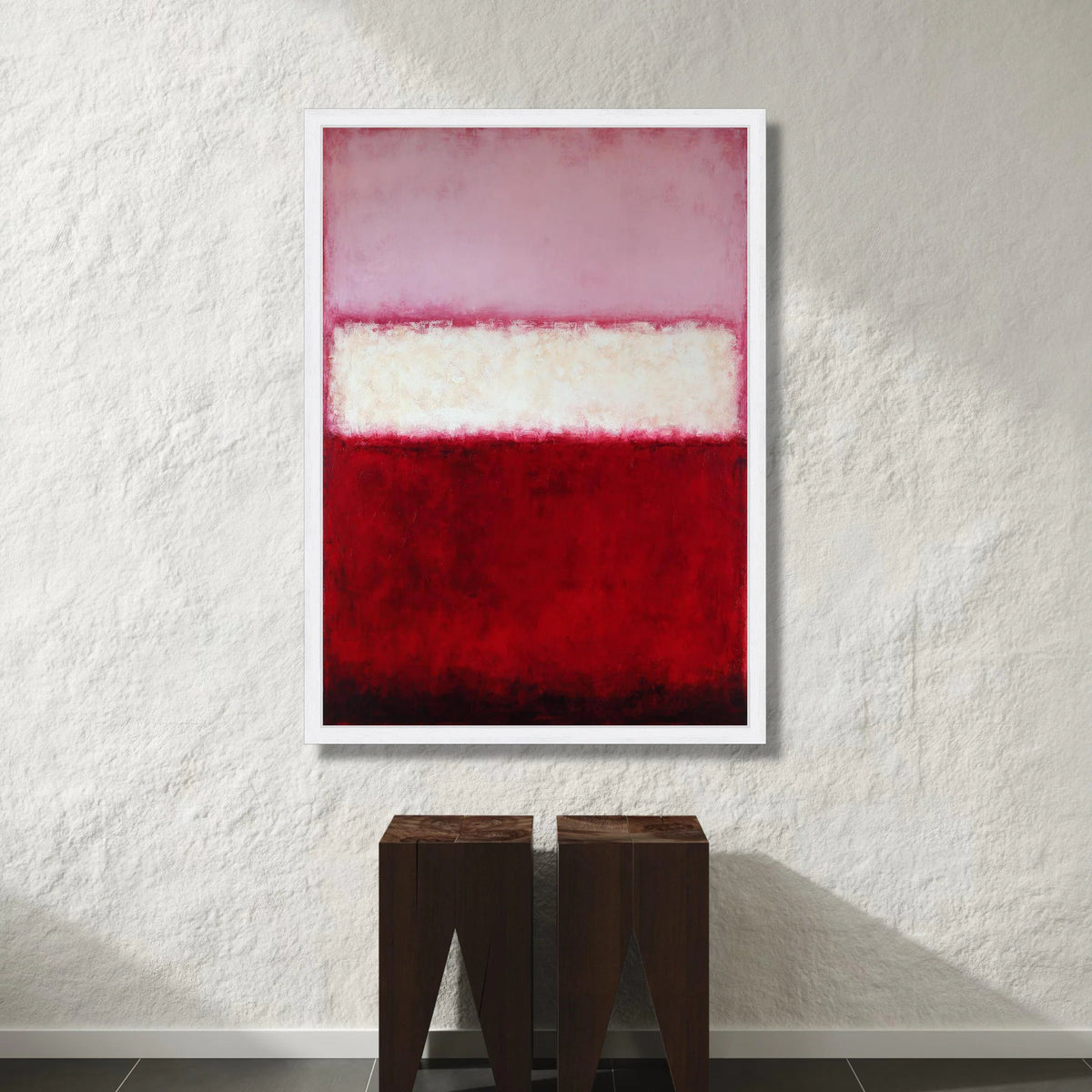 Modern Abstract Canvas Art, Red and Pink Color Block, Contemporary Wall Decoration, Minimalist Home Canvas, Large Art Print Canvas Print Art