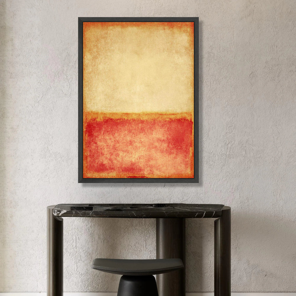 Warm Abstract Canvas Wall Art, Modern Color Block Design, Red and Beige Minimalist Canvas, Contemporary Home Decoration, Canvas Print Art