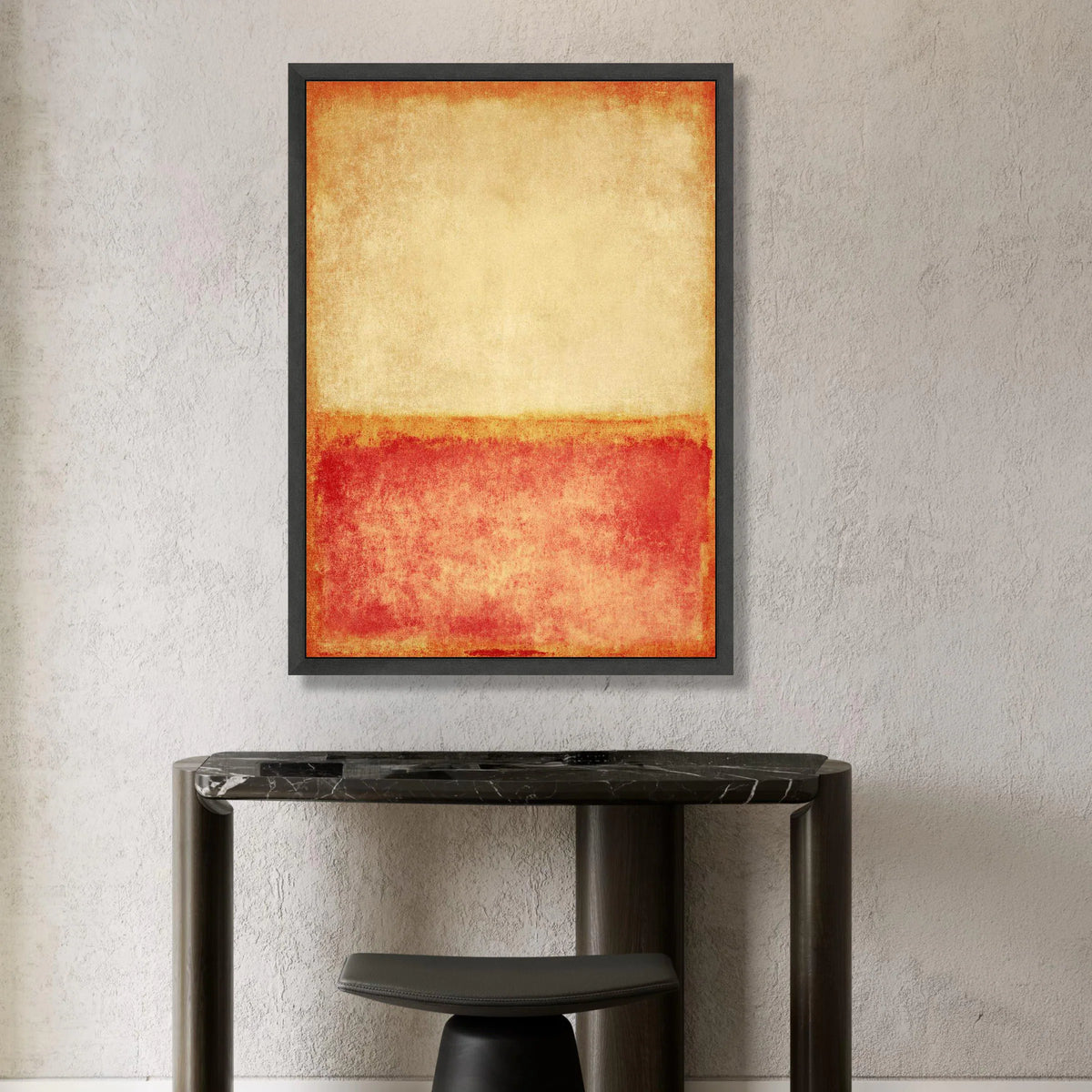 Warm Abstract Canvas Wall Art, Modern Color Block Design, Red and Beige Minimalist Canvas, Contemporary Home Decoration, Canvas Print Art