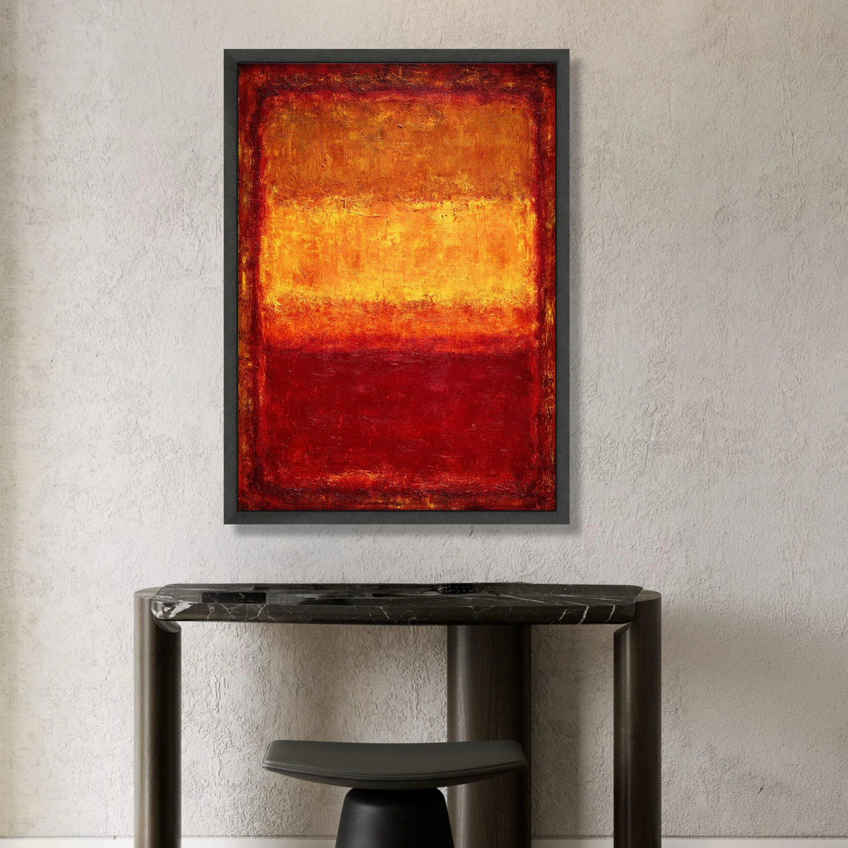 Modern Abstract Canvas Wall Art, Warm Tones Canvas, Red and Orange Color Block, Contemporary Home Decoration, Mark Rothko Canvas Print Art