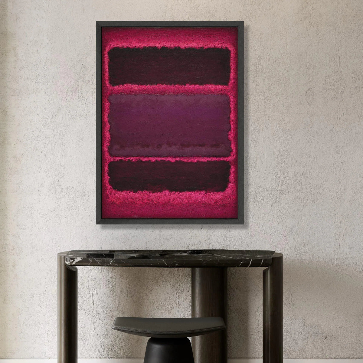 Modern Abstract Canvas Wall Art, Deep Red and Plum Color Blocks, Contemporary Home Decoration, Bold Statement Canvas Canvas Print Art