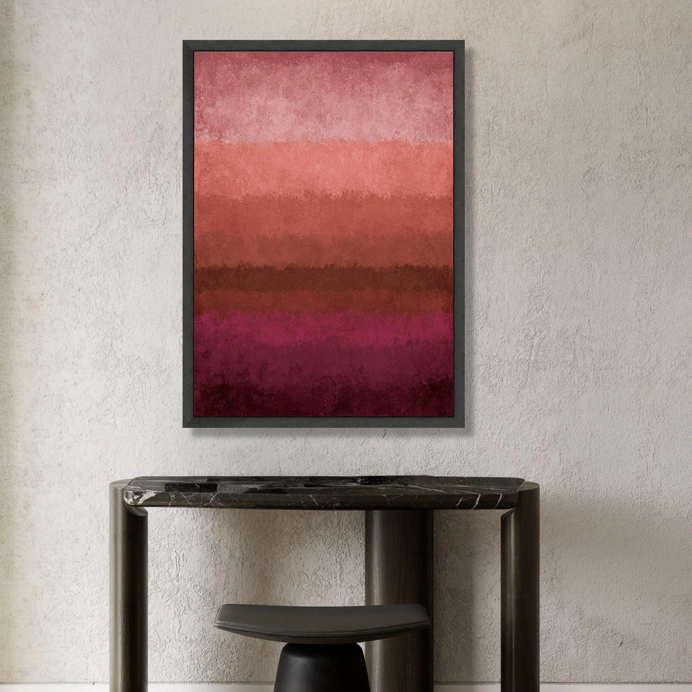 Warm Gradient Canvas Wall Art, Abstract Color Field Design, Modern Home Decoration, Red and Pink Shades, Contemporary Canvas Print Art