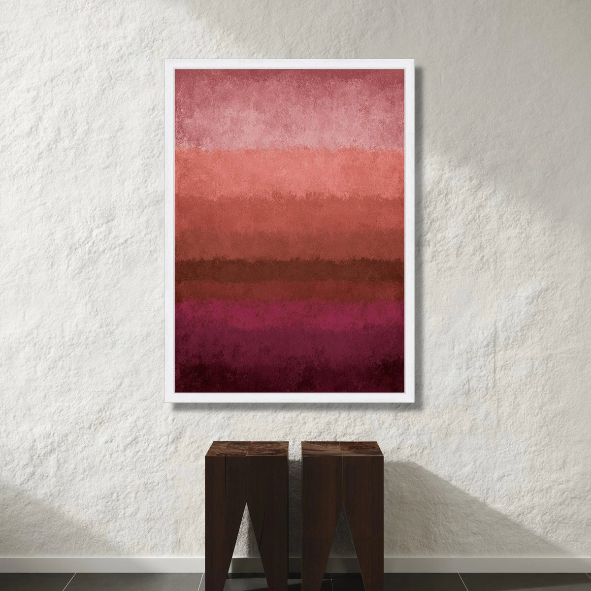Warm Gradient Canvas Wall Art, Abstract Color Field Design, Modern Home Decoration, Red and Pink Shades, Contemporary Canvas Print Art