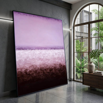 Serene Purple Abstract Canvas Wall Art, Modern Gradient Color Blocks, Minimalist Home Decoration, Contemporary Canvas Canvas Print Art