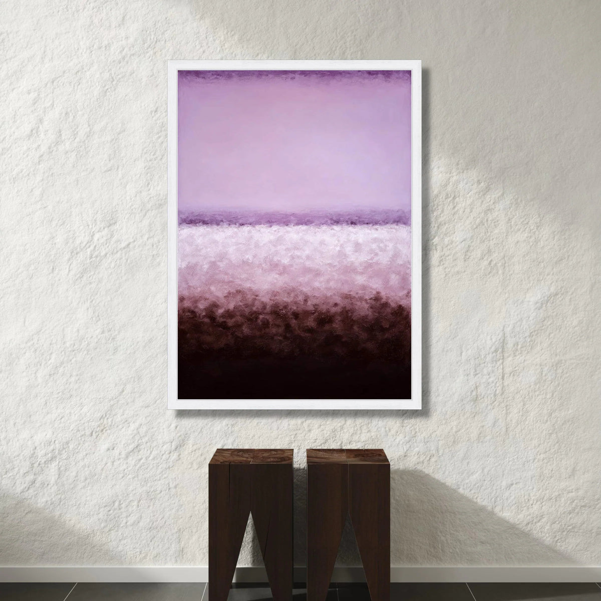 Serene Purple Abstract Canvas Wall Art, Modern Gradient Color Blocks, Minimalist Home Decoration, Contemporary Canvas Canvas Print Art