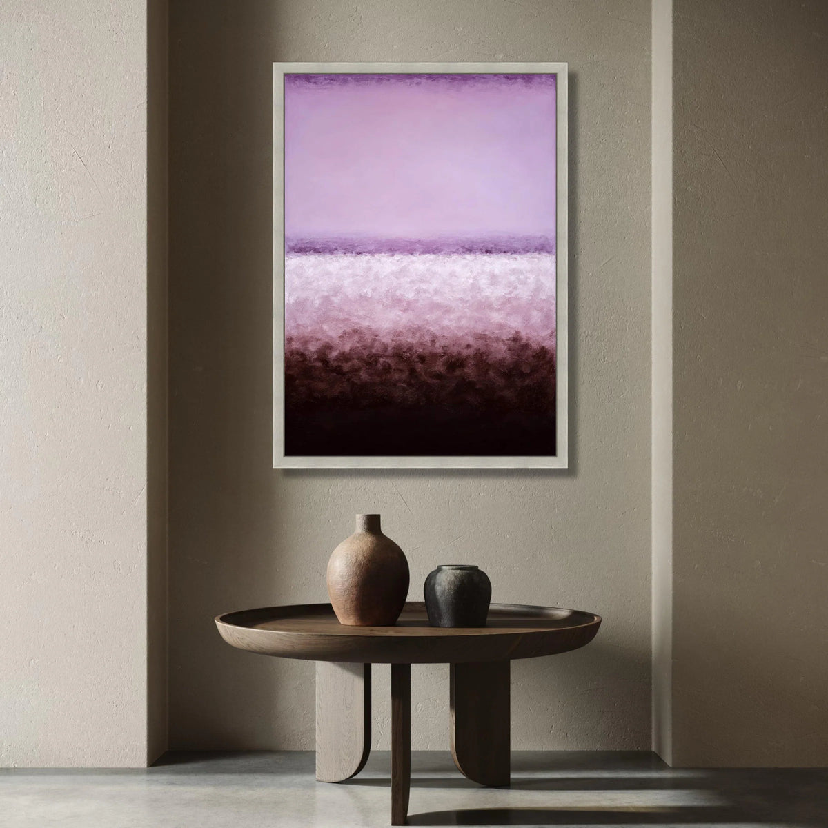 Serene Purple Abstract Canvas Wall Art, Modern Gradient Color Blocks, Minimalist Home Decoration, Contemporary Canvas Canvas Print Art